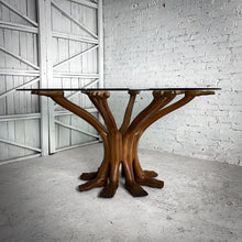 Load image into Gallery viewer, 1970&#39;s Pedro Friedeberg Surrealist Glass &amp; Walnut Dining Table
