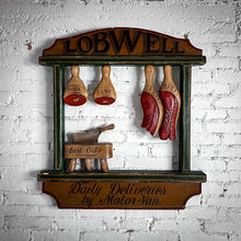 Load image into Gallery viewer, 1950&#39;s Lobwell Painted Wood Signage Wall Decor
