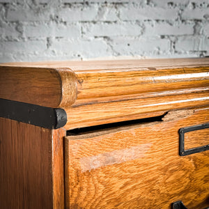 3 Piece Library Oak File Cabinet