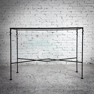 Modern Glass Top Iron Console