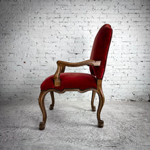 Load image into Gallery viewer, Louis XV Style Velvet Carved Wood Accent Chair
