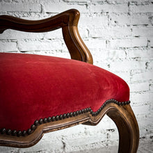 Load image into Gallery viewer, Louis XV Style Velvet Carved Wood Accent Chair
