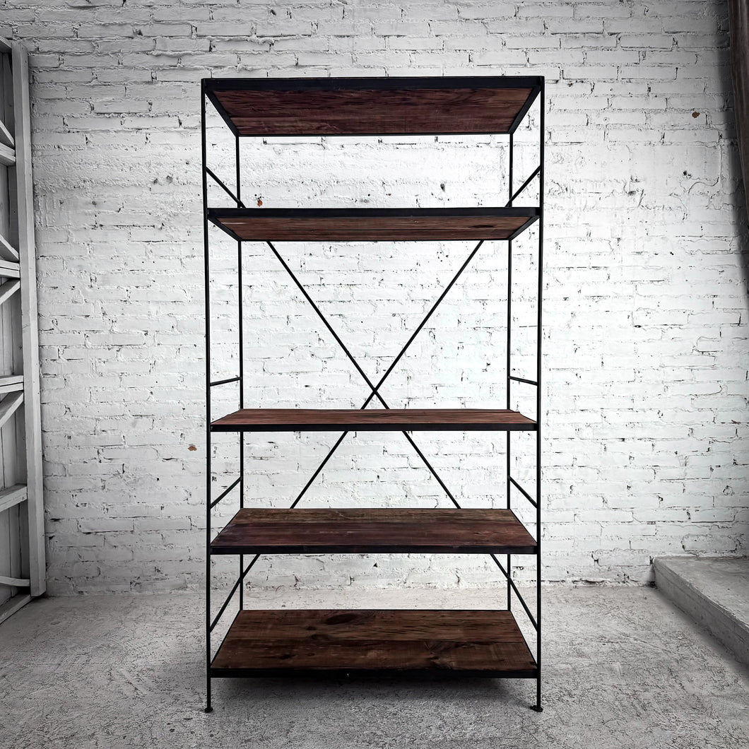 Modern Wood & Iron Bookcase