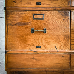 3 Piece Library Oak File Cabinet