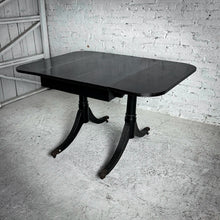 Load image into Gallery viewer, Sheraton Style Black Lacquer Drop Leaf Wood Dining Table
