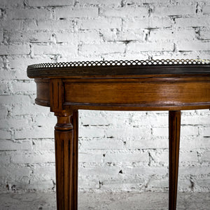 Louis XVI Pierced Gallery Marble Accent Table