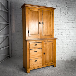 Early 20th C. Irish Pine Hutch Cabinet