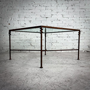 Modern Glass Top Iron Cocktail Table