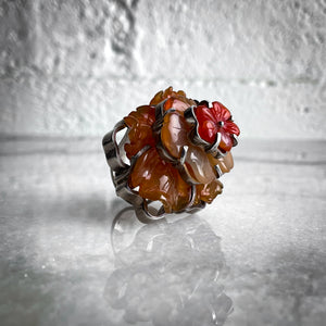 Vintage Darla N Polished Silver Mexican Carnelian Ring