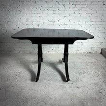 Load image into Gallery viewer, Sheraton Style Black Lacquer Drop Leaf Wood Dining Table
