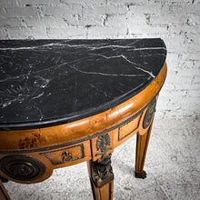 Load image into Gallery viewer, Neoclassical Marble Top Maple Veneer Console
