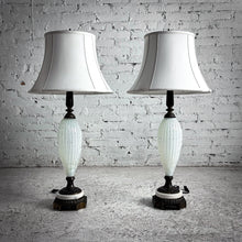 Load image into Gallery viewer, Set of 2 1950&#39;s Tipler&#39;s Lamp Shop Glass Standard Table Lamp
