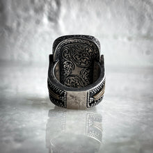 Load image into Gallery viewer, Vintage Konstantino Greek Engraved Silver-Gold Athens,Greece Ring
