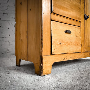 Early 20th C. Irish Pine Hutch Cabinet