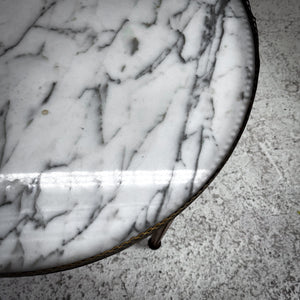 Louis XVI Pierced Gallery Marble Accent Table