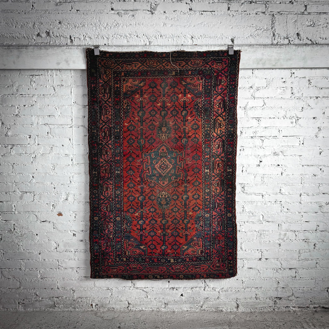 Early 20th C. Caucasian Wool Accent Oriental Hand Knotted Rug