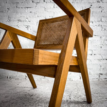 Load image into Gallery viewer, Contemporary Woven Cane Wood Lounge Chair
