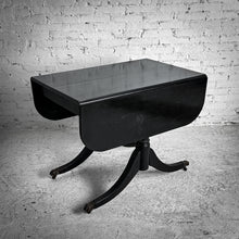 Load image into Gallery viewer, Sheraton Style Black Lacquer Drop Leaf Wood Dining Table
