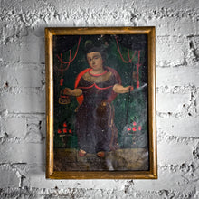 Load image into Gallery viewer, 18th Century Spanish Colonial Oil Tin Religous Painting
