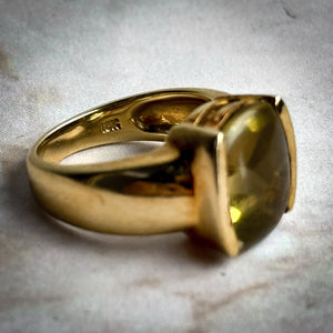 NABCO Contemporary 18KT Gold Lemon Quartz Cocktail Ring