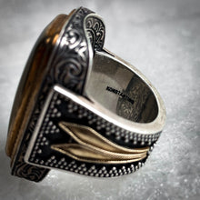 Load image into Gallery viewer, Vintage Konstantino Greek Engraved Silver-Gold Athens,Greece Ring
