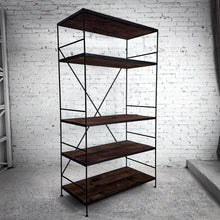 Load image into Gallery viewer, Modern Wood &amp; Iron Bookcase
