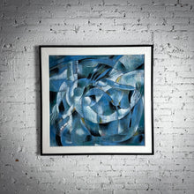 Load image into Gallery viewer, 1988 Contemporary Figurative Abstract Blue Gouache Painting
