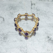 Load image into Gallery viewer, Vintage Gold 18K Amethyst and Diamond Bracelet
