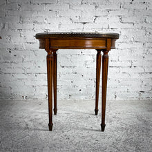 Load image into Gallery viewer, Louis XVI Pierced Gallery Marble Accent Table
