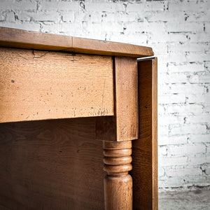 19th C. Rustic Farmhouse Drop Leaf Solid Walnut Drop Leaf Table