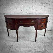 Load image into Gallery viewer, Matte Bow-Front Dark Wood Sideboard
