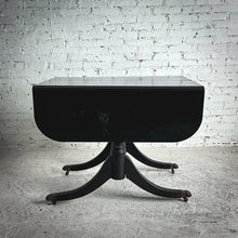 Load image into Gallery viewer, Sheraton Style Black Lacquer Drop Leaf Wood Dining Table
