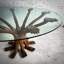 Load image into Gallery viewer, 1970&#39;s Pedro Friedeberg Surrealist Glass &amp; Walnut Dining Table
