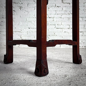 Late 20th C. Chinese Cloissone Rosewood Pedestal Table