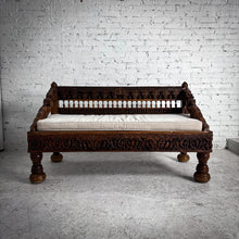 Load image into Gallery viewer, Antique Indian Reclaimed Carved Wood Bench
