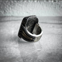 Load image into Gallery viewer, Vintage Konstantino Greek Engraved Silver-Gold Athens,Greece Ring
