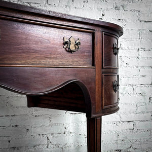 Matte Bow-Front Dark Wood Sideboard