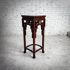 Late 20th C. Chinese Cloissone Rosewood Pedestal Table