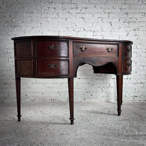 Matte Bow-Front Dark Wood Sideboard