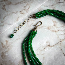 Load image into Gallery viewer, Piedras Contemporary Mexican Green Crystal Multi-Strand Necklace
