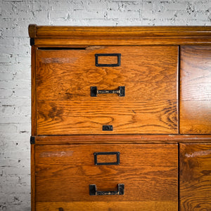 3 Piece Library Oak File Cabinet