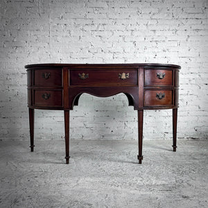 Matte Bow-Front Dark Wood Sideboard