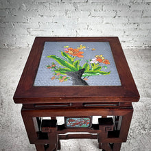 Load image into Gallery viewer, Late 20th C. Chinese Cloissone Rosewood Pedestal Table
