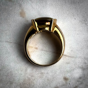 NABCO Contemporary 18KT Gold Lemon Quartz Cocktail Ring