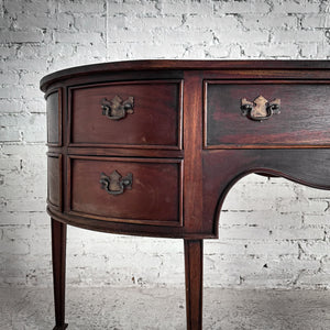 Matte Bow-Front Dark Wood Sideboard