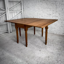 Load image into Gallery viewer, 19th C. Rustic Farmhouse Drop Leaf Solid Walnut Drop Leaf Table
