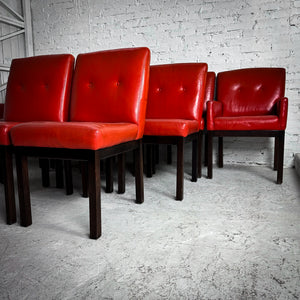 Set of 4 1970's Directional Furniture Leather Upholstered Dining Chair