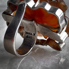 Load image into Gallery viewer, Vintage Darla N Polished Silver Mexican Carnelian Ring
