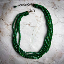 Load image into Gallery viewer, Piedras Contemporary Mexican Green Crystal Multi-Strand Necklace
