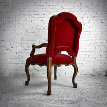 Load image into Gallery viewer, Louis XV Style Velvet Carved Wood Accent Chair
